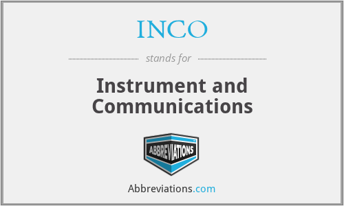 INCO - Instrument and Communications