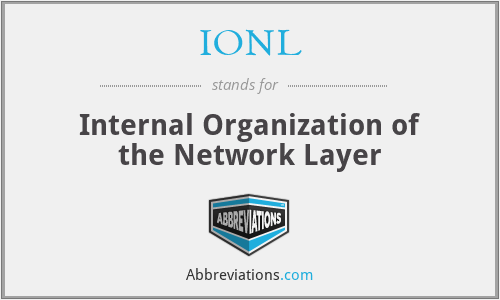 IONL - Internal Organization of the Network Layer
