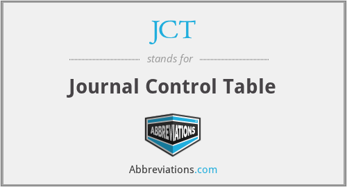 JCT - Journal Control Table