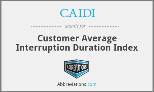 CAIDI - Customer Average Interruption Duration Index