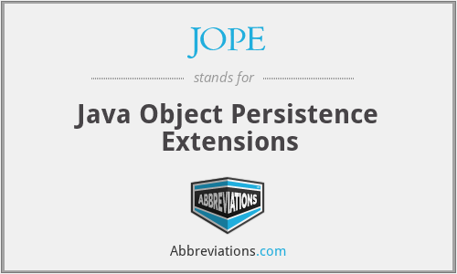 JOPE - Java Object Persistence Extensions