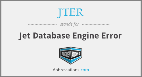 JTER - Jet Database Engine Error
