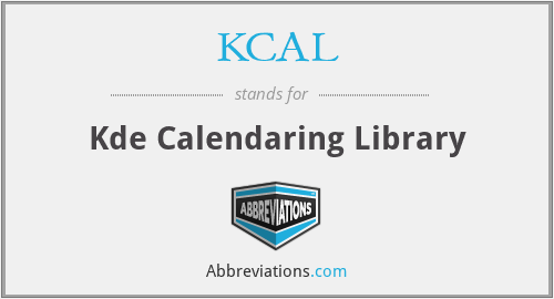 KCAL - Kde Calendaring Library