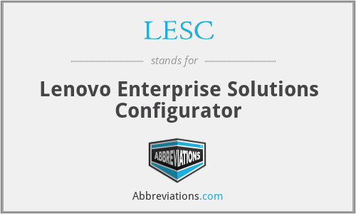 LESC - Lenovo Enterprise Solutions Configurator