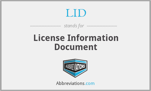 LID - License Information Document