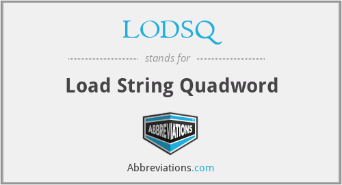 LODSQ - Load String Quadword