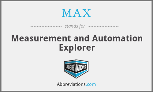 MAX - Measurement and Automation Explorer