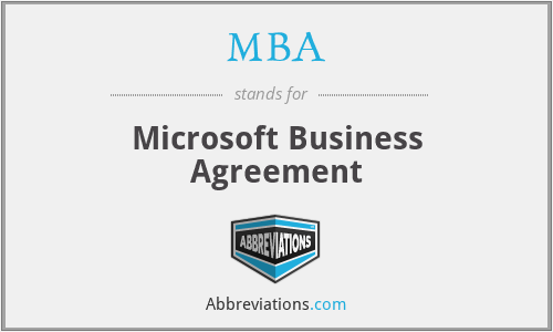MBA - Microsoft Business Agreement