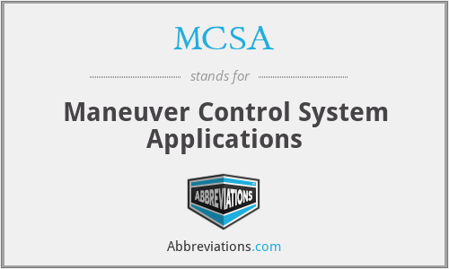 MCSA - Maneuver Control System Applications