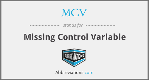 MCV - Missing Control Variable