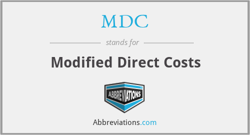 MDC - Modified Direct Costs