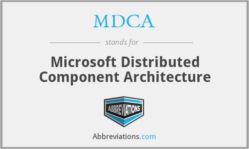 MDCA - Microsoft Distributed Component Architecture