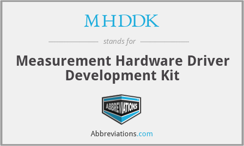 MHDDK - Measurement Hardware Driver Development Kit