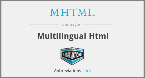 MHTML - Multilingual Html