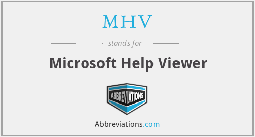 MHV - Microsoft Help Viewer