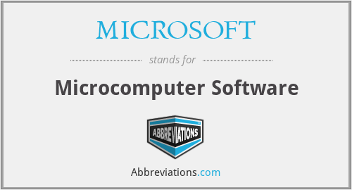 MICROSOFT - Microcomputer Software