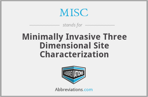 MISC - Minimally Invasive Three Dimensional Site Characterization
