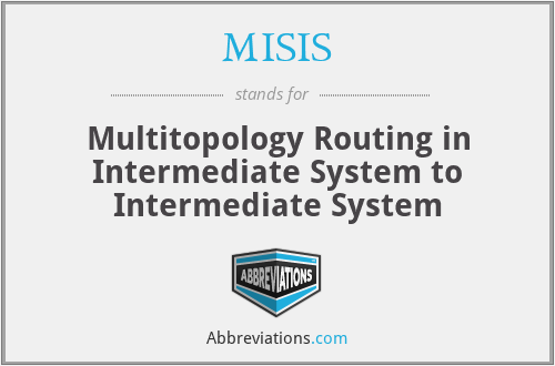 MISIS - Multitopology Routing in Intermediate System to Intermediate System