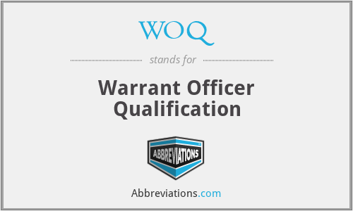 WOQ - Warrant Officer Qualification