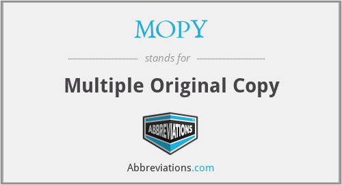 MOPY - Multiple Original Copy