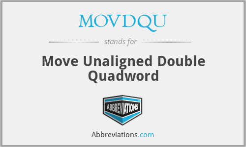 MOVDQU - Move Unaligned Double Quadword