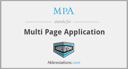 MPA - Multi Page Application