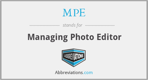 MPE - Managing Photo Editor