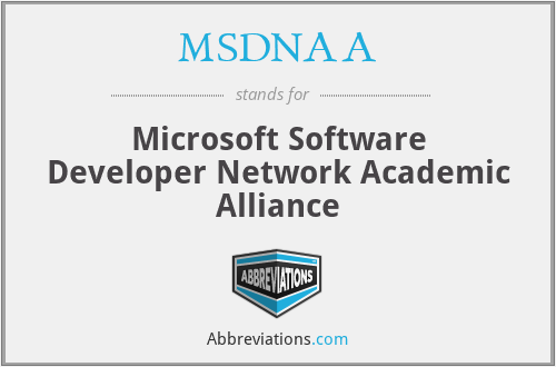 MSDNAA - Microsoft Software Developer Network Academic Alliance