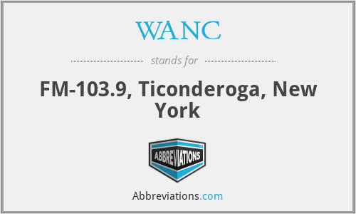 WANC - FM-103.9, Ticonderoga, New York