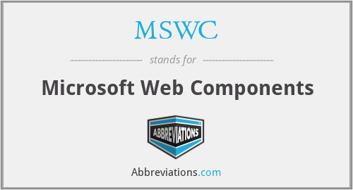 MSWC - Microsoft Web Components