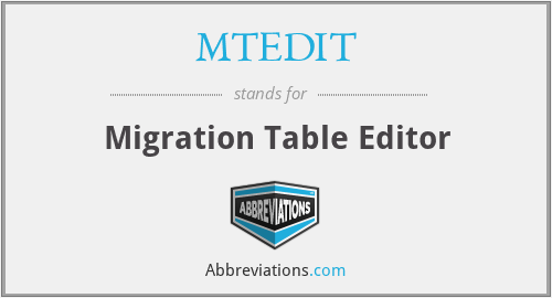 MTEDIT - Migration Table Editor