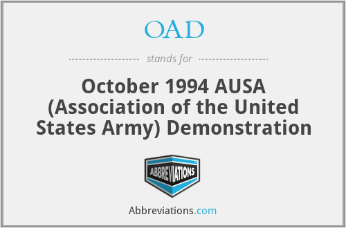 OAD - October 1994 AUSA (Association of the United States Army) Demonstration