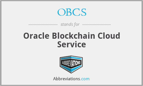 OBCS - Oracle Blockchain Cloud Service