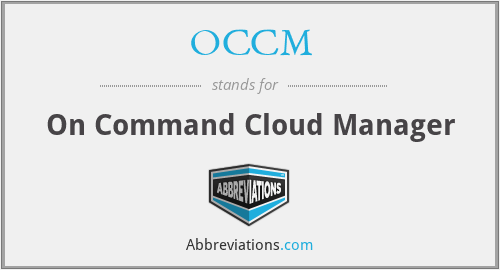 OCCM - On Command Cloud Manager