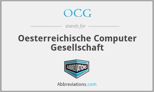 OCG - Oesterreichische Computer Gesellschaft