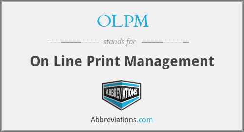 OLPM - On Line Print Management