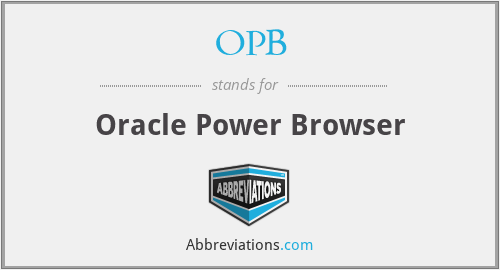 OPB - Oracle Power Browser