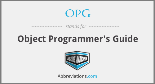 OPG - Object Programmer's Guide