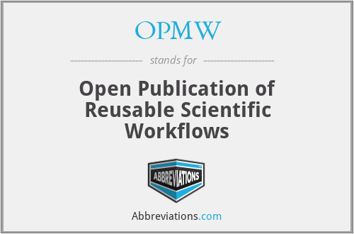 OPMW - Open Publication of Reusable Scientific Workflows