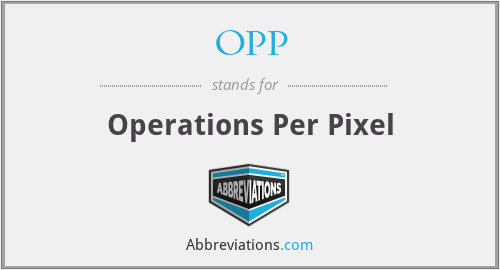 OPP - Operations Per Pixel