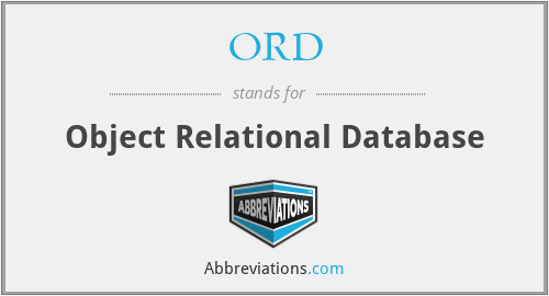 ORD - Object Relational Database