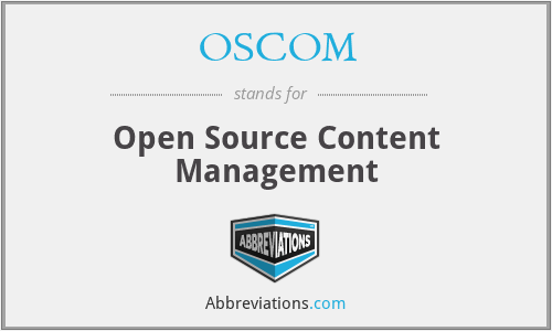 OSCOM - Open Source Content Management
