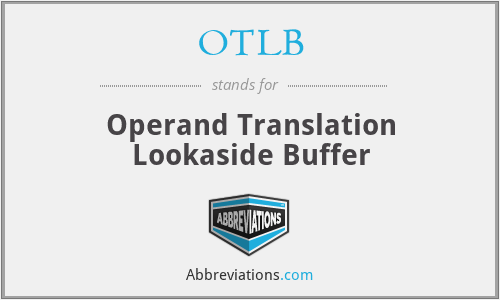 OTLB - Operand Translation Lookaside Buffer