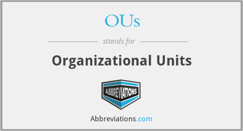 OUs - Organizational Units