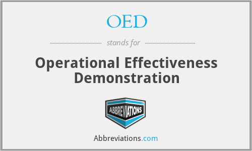 OED - Operational Effectiveness Demonstration