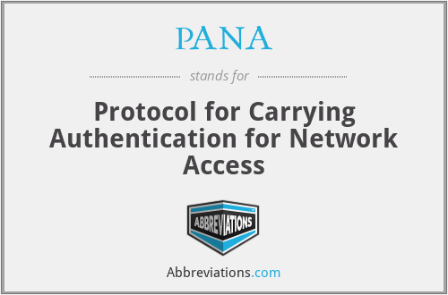 PANA - Protocol for Carrying Authentication for Network Access