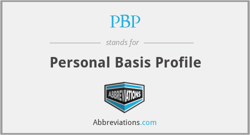 PBP - Personal Basis Profile