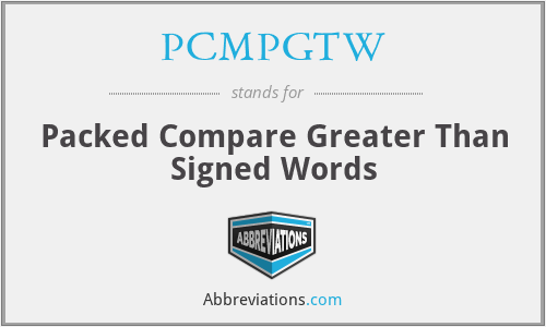 PCMPGTW - Packed Compare Greater Than Signed Words