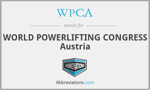 WPCA - WORLD POWERLIFTING CONGRESS Austria