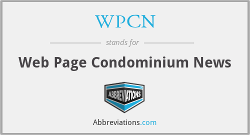 WPCN - Web Page Condominium News